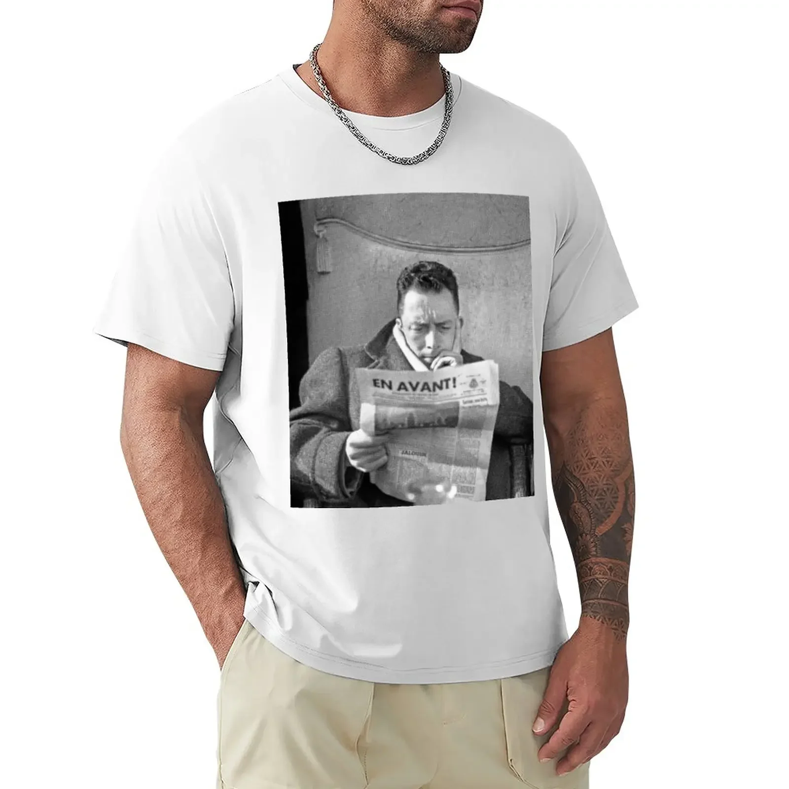 

Albert Camus Portrait Tee T-Shirt animal print shirt for boys T-shirt for a boy mens graphic t-shirts