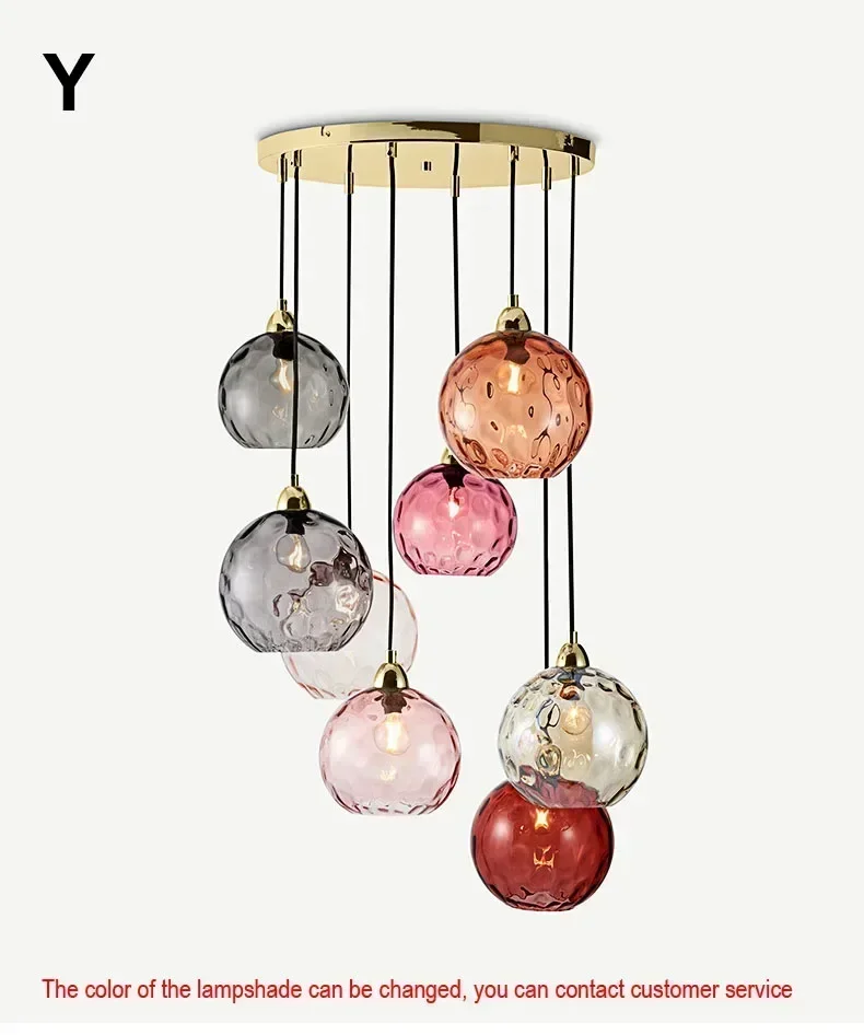 Kleurrijke Moderne Glazen Kroonluchter Led Hanger Licht Voor Woonkamer Klassieke Glazen Opknoping Lamp Armatuur Nordic ChandelierLuster