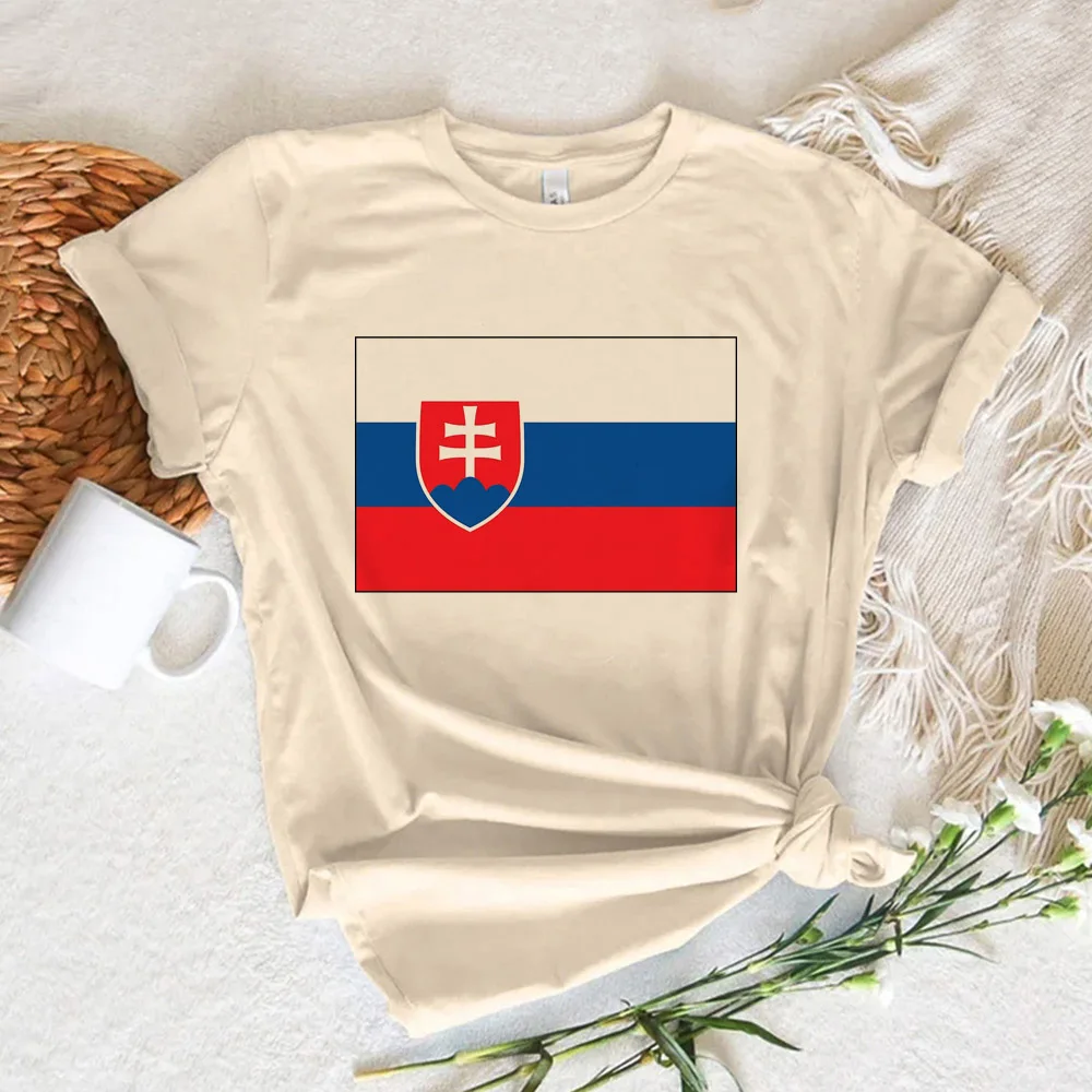 

Slovakia tshirt women Y2K funny top female comic designer anime clothes