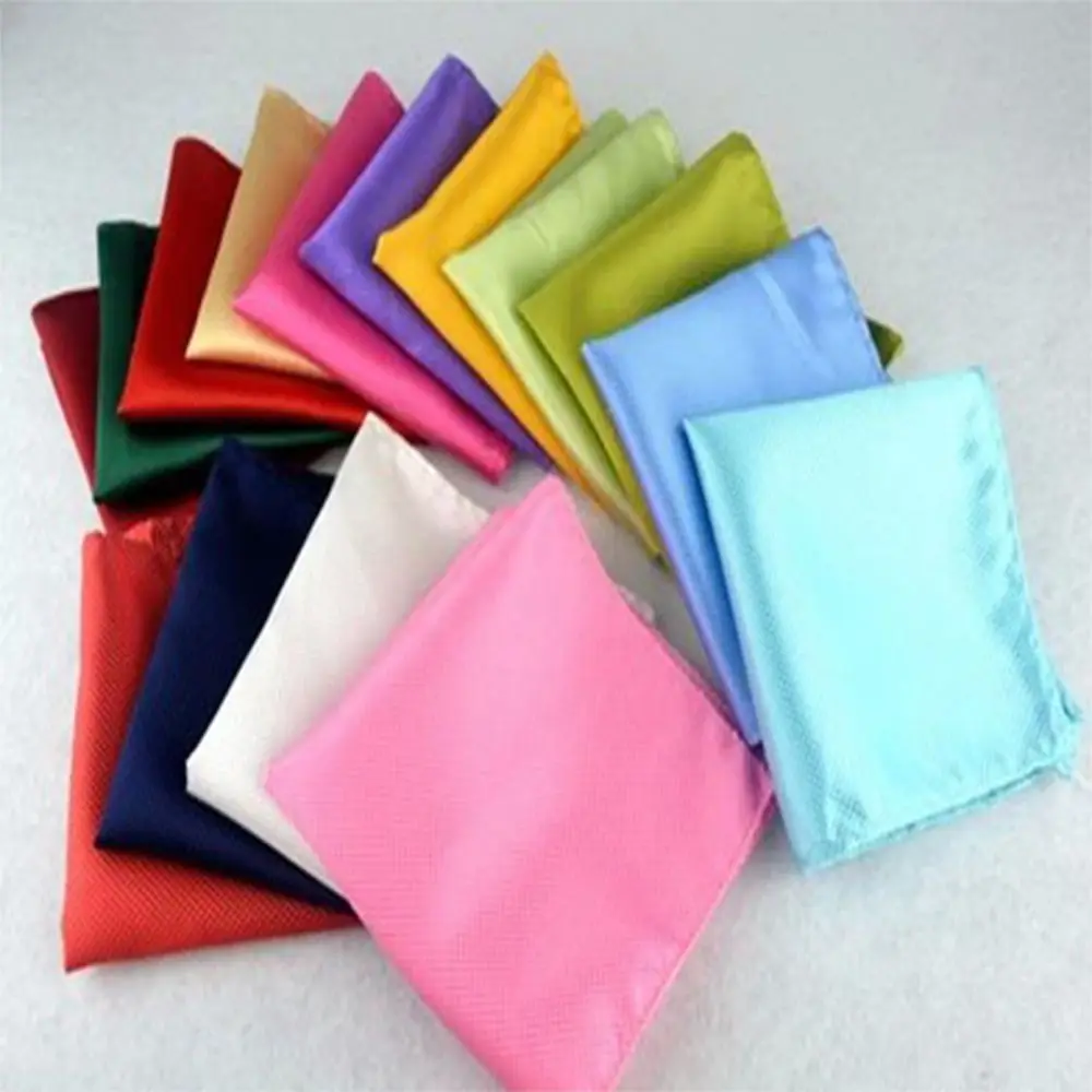 Men Accessories Solid Plain Hanky Formal Suit Pocket for Wedding Dress Party Men Solid Pocket Square Silk Handkerchief Hanky