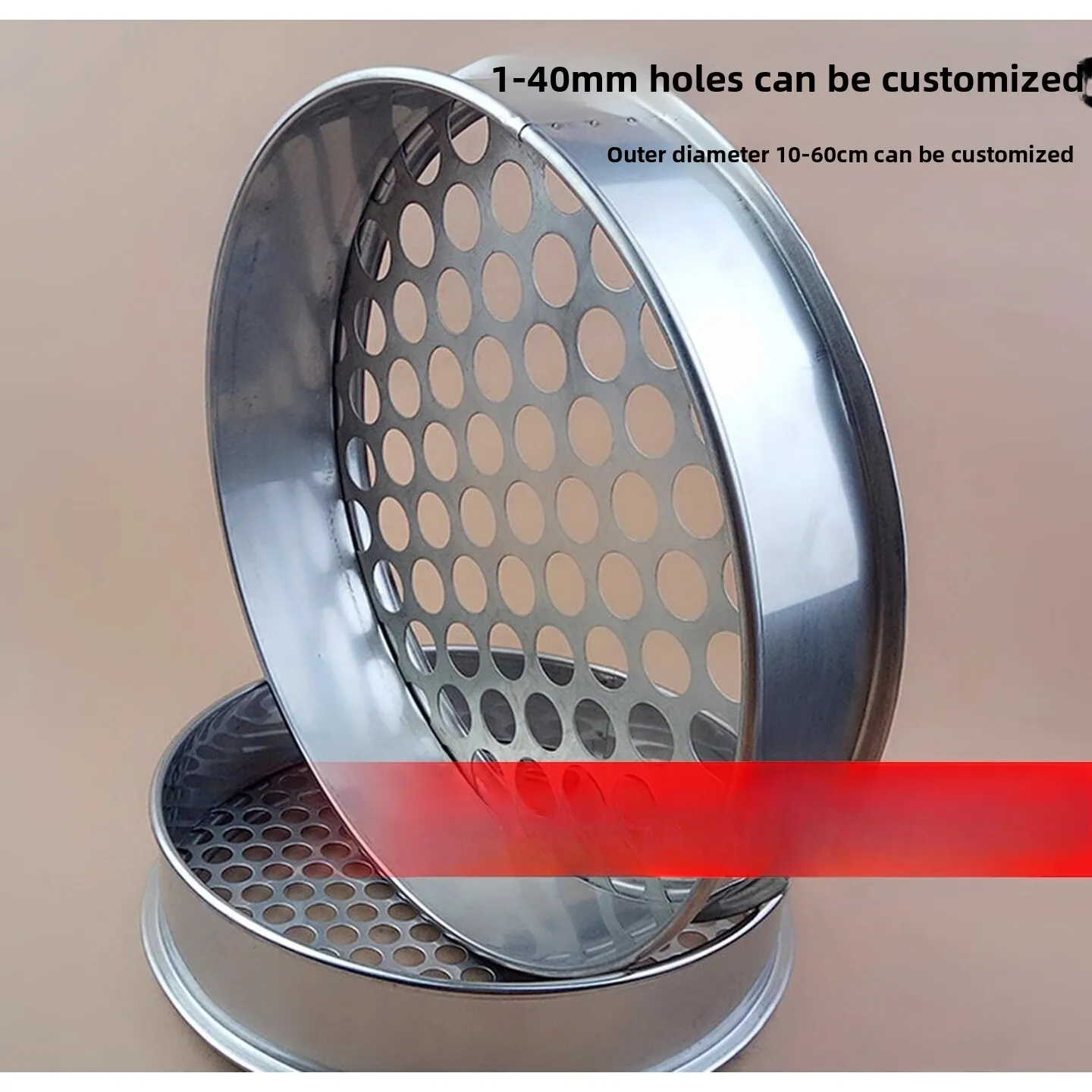 

Stainless Steel Round Hole Sieve Mesh Sichuan Pepper Seed Bodhi Blueberry Punch Mung Bean Cake Round Eye Sieve