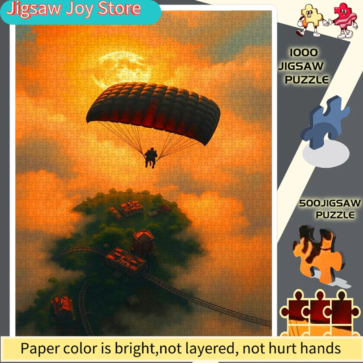 

Набор из 500/1000 деталей: сложные DIY-пазлы на тему парапланеризма для взрослых и всей семьи – портативная головоломка из бумаги с инструкцией