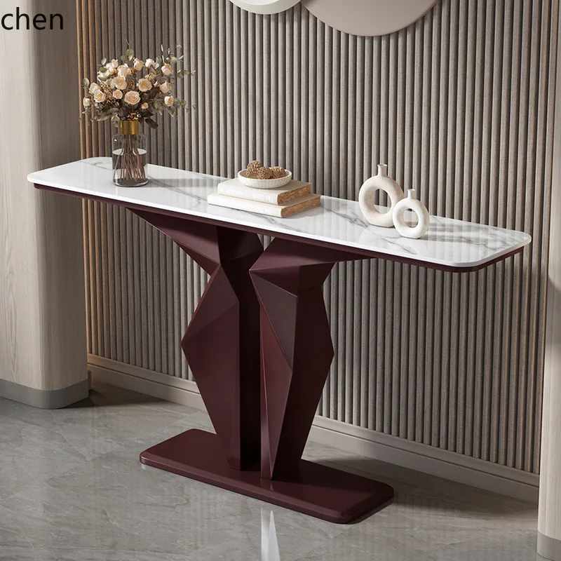 CZ Rock Slab Entryway Table Ultra Narrow Entryway Cabinet Simple Modern Entryway Console
