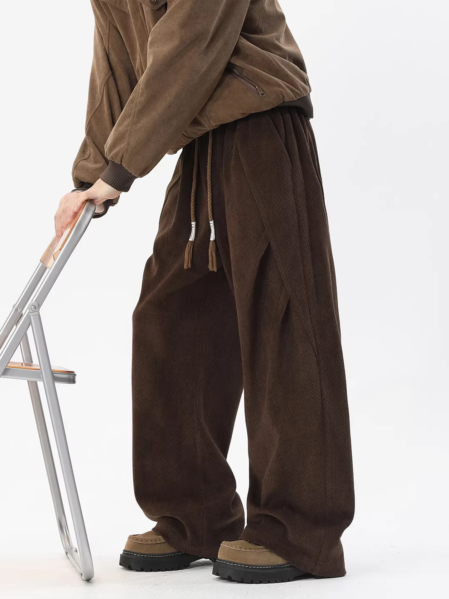 

Casual Loose Men's Sport Pants Spring 2026 Wide Leg Sweatpants American Sle Polyester Fiber Elastic Fiber Straight Leg Trou...