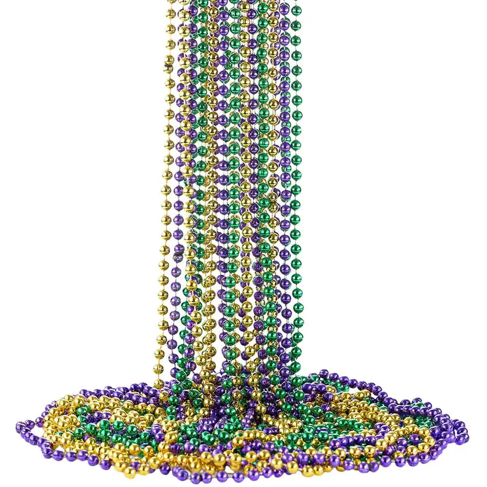

15 Pcs Colorful Plastic Bead Necklaces for Party Decorations Mexican Carnival Gras Beads Bright Necklace Accessories