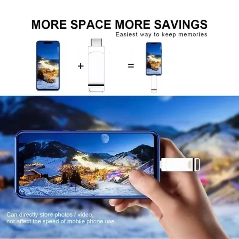 Pamięć USB 3.2, pendrive 512 GB, obsługa OTG, szybki pendrive z portem Type-C, rzeczywista pojemność, metalowa obudowa, do telefonu i komputera. — zdjęcie produktu 3