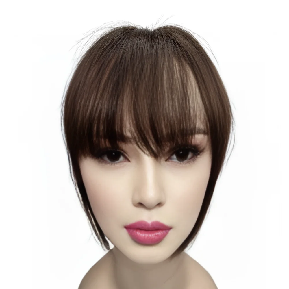 أغطية شعر للنساء شعر بشري حقيقي 360 درجة °   غطاء ثلاثي الأبعاد للشعر البشري مع وصلات شعر الانفجارات