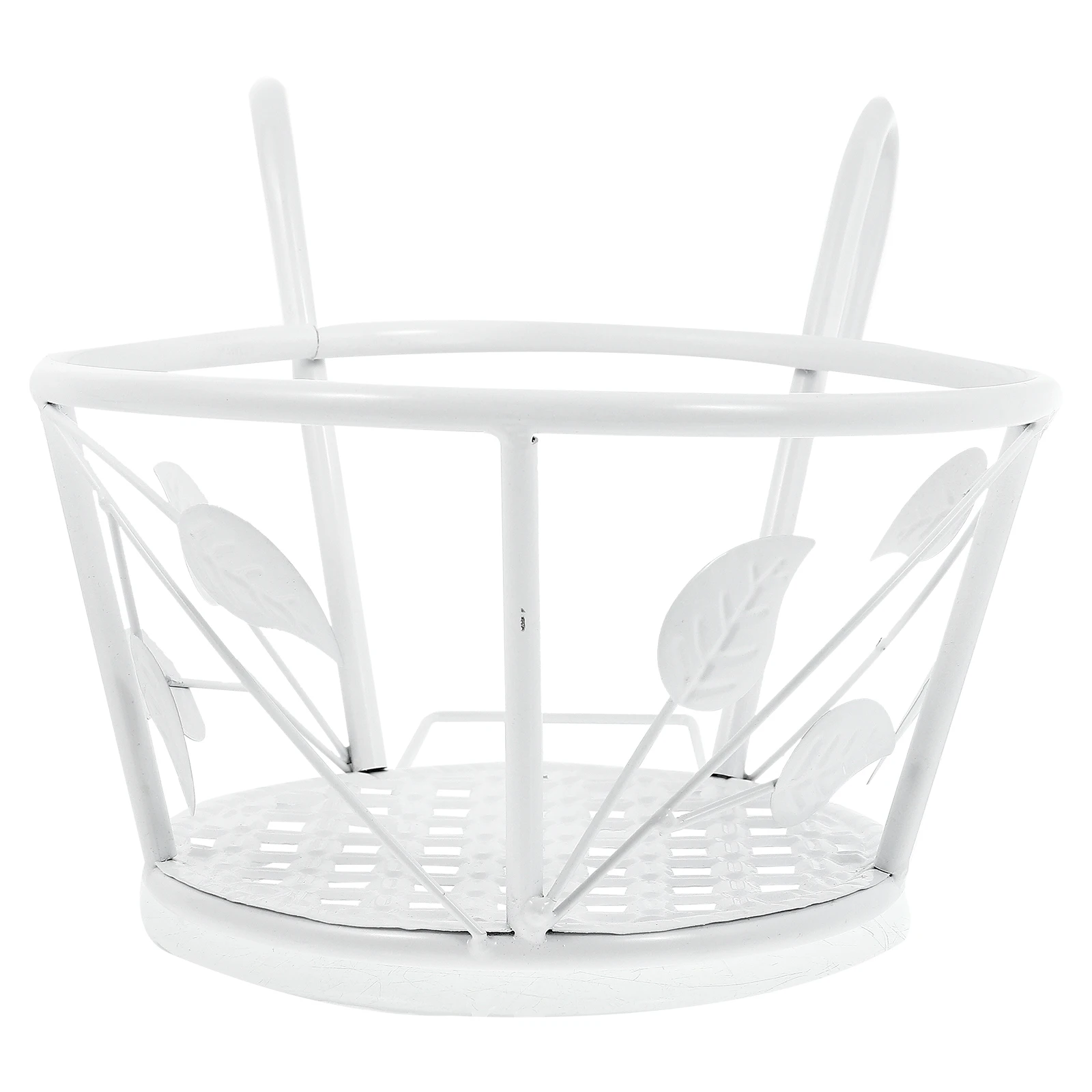 

1pc European Style Wrought Iron Plant Stand Small Flower Basket Rack for Railings Decorative Hanging Stable Display