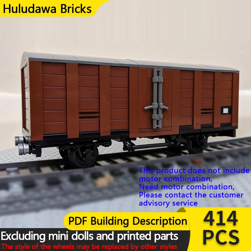 

City Car Model MOC Building Bricks European Railway Freight Train Modular Technology Gifts Holiday Assemble Children Toys Suit