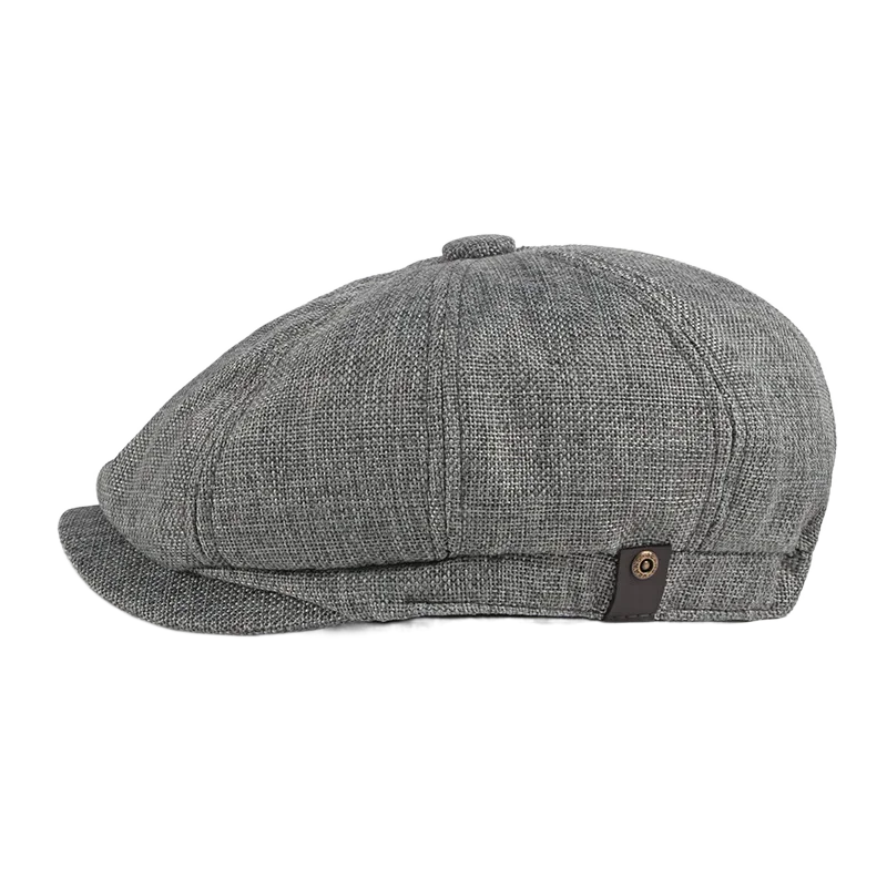 Adjustable Men's Flat Cap Irish Hats Newsboy Hats for Male Cabbie Hunting Cap Weave Linen-Like Cotton Newsboy Hat