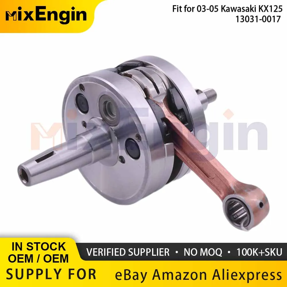 

Motorcycle Engine Crankshaft Assembly For 03-05 Kawasaki KX125 Forged Steel 13031-0017 Crank Shaft RODS Bearing Dirt Bike KX 125