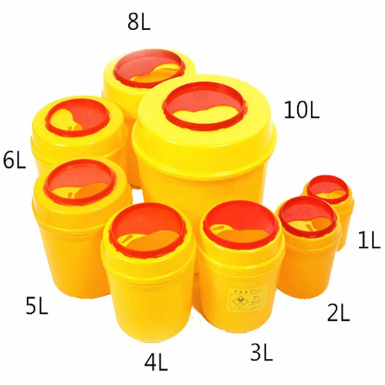 Hospital Waste Bin Portable Biohazard 1l 1.4l 1.5l 5l 9l Yellow sharp Box Medical Sharps Container