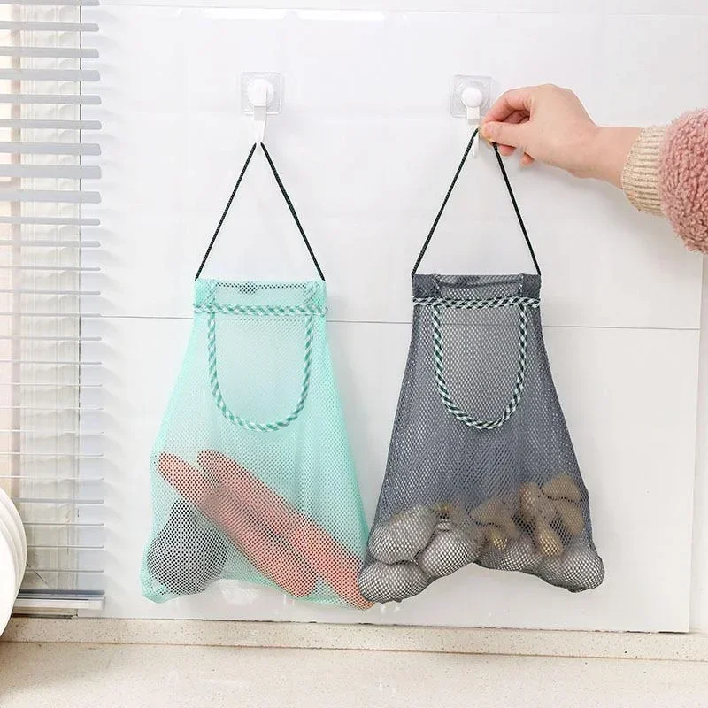 Creative Fruit and Vegetable Storage Net Bag Can Be Hung, Multifunctional, Portable Kitchen Vegetable Storage Net Can Be Reused