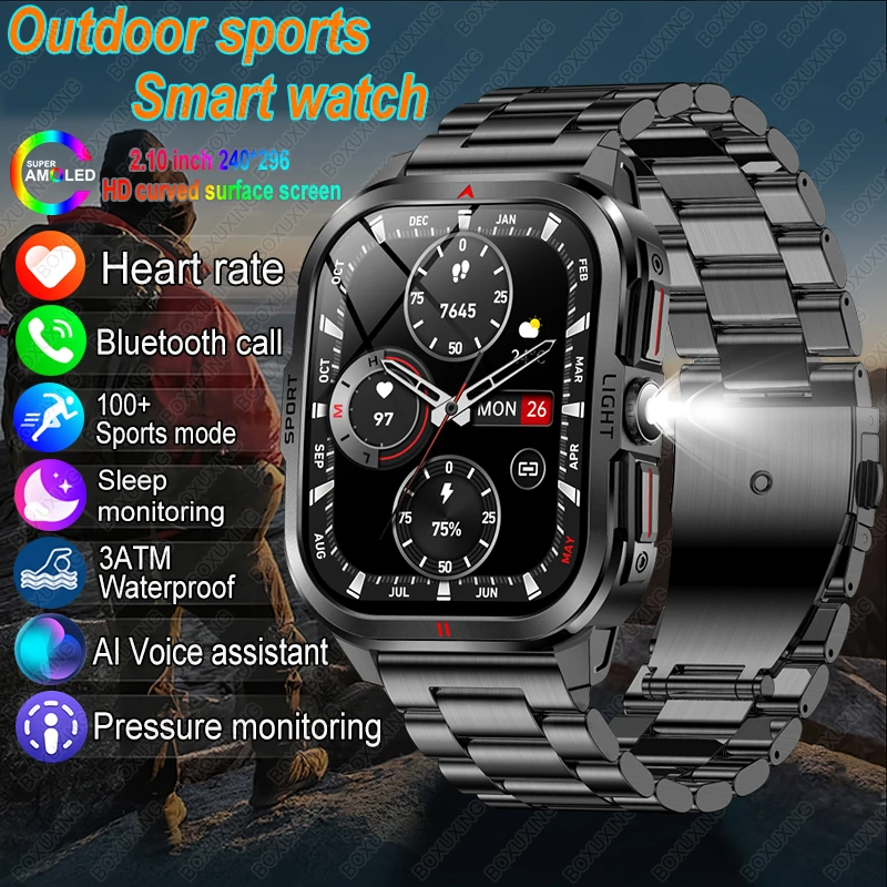 

Новые военные умные часы Xiaomi для мужчин 3ATM, водонепроницаемые, для спорта на открытом воздухе, фитнес-трекер, монитор здоровья, Bluetooth, умные часы с вызовом