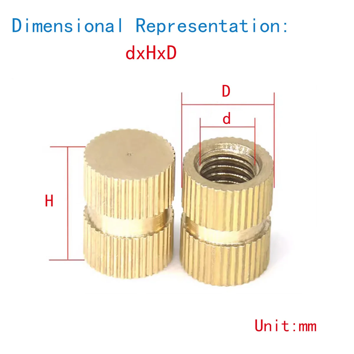 Solid Brass Copper Injection Molding  Thread Insert Nut Embedded Nutsert Single Pass Blind Hole M3M4M5M6M8