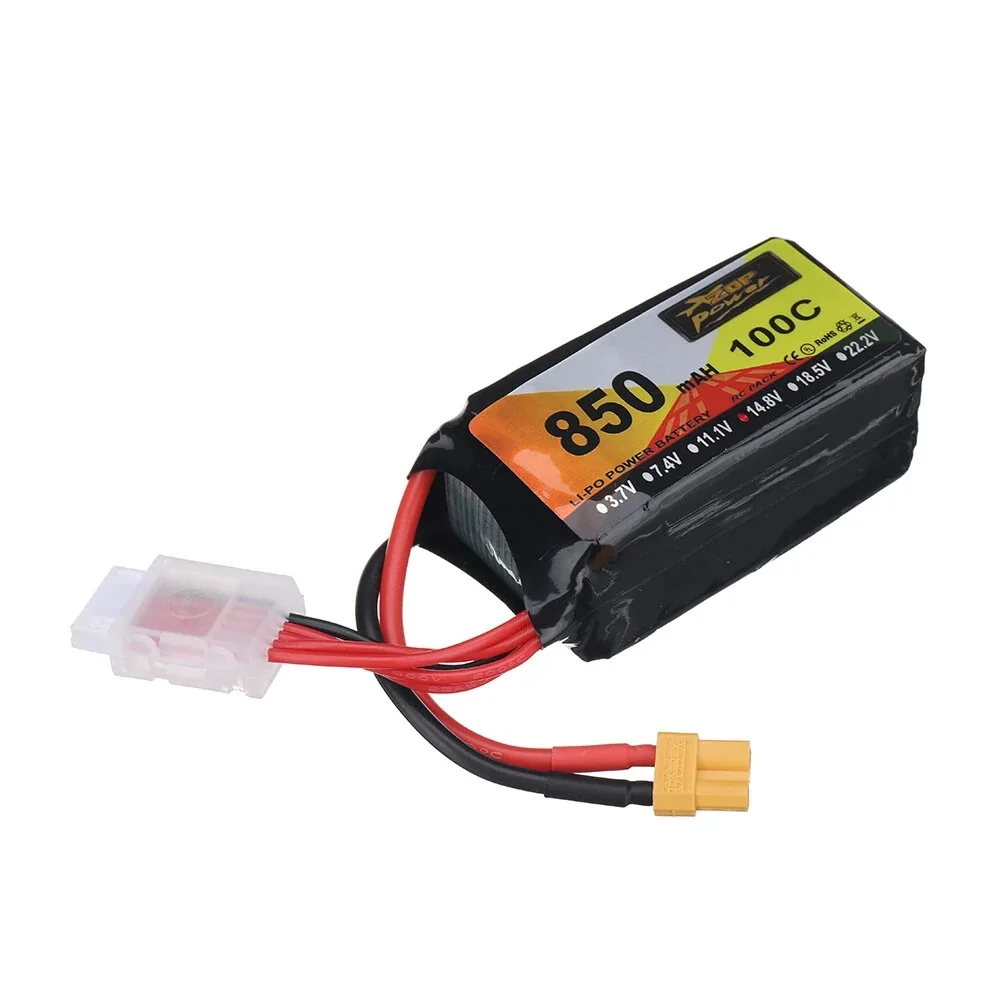 ZOP 파워 14.8V 850mAh 100C 4S LiPo 배터리, XT30 플러그, RC 드론용