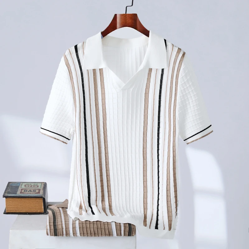 2026 New style Summer fashion casual Polo Shirt for Men high Quality Mens Textured Polo Shirts Daily Outdoor and Streetwear Tops