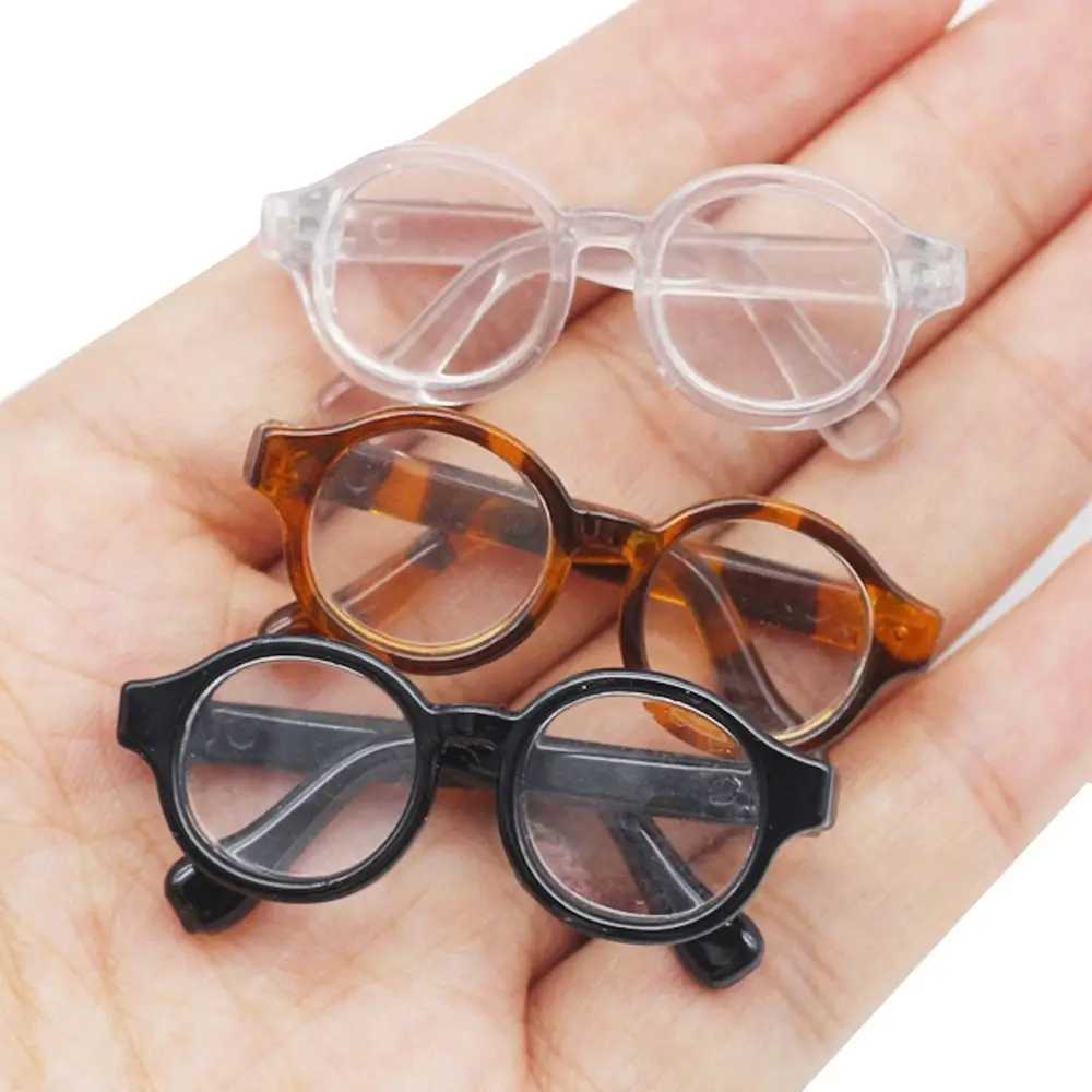 Multi-color Doll Mini Glasses 4.5 cm/1.77 in Plastic Miniature Round Frame Glasses Doll Eyewear Children Toy