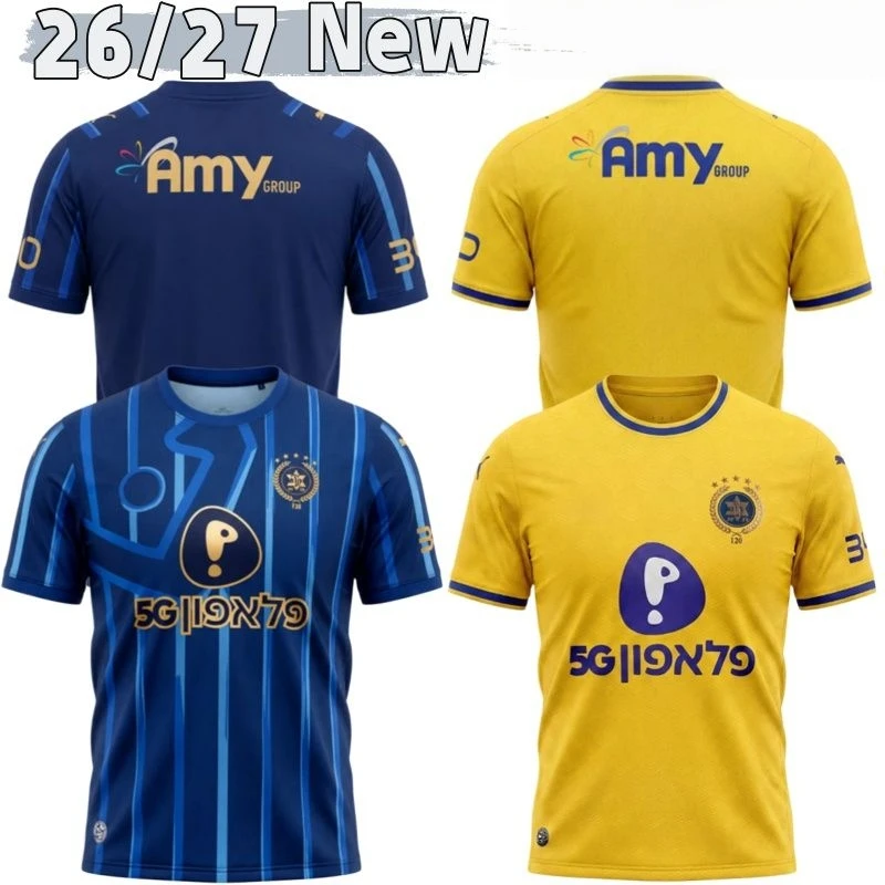 2026-27 Summer Printed Unisex Maccabi Tel Aviv Home Football Jersey Sports Quick-dry Breathable T-shirt Casual Family Kids Tee