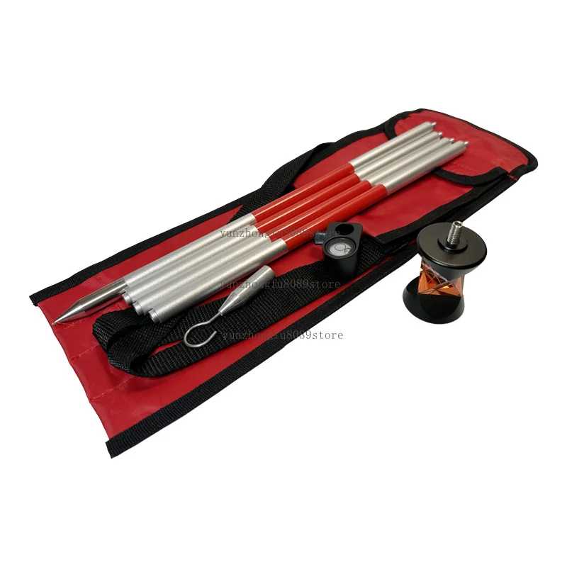 360 Degree Mini Prism Total Station Replace GRZ101 Mini Prism Survey+4 Poles With Soft Bag+A Bubble+A Hook