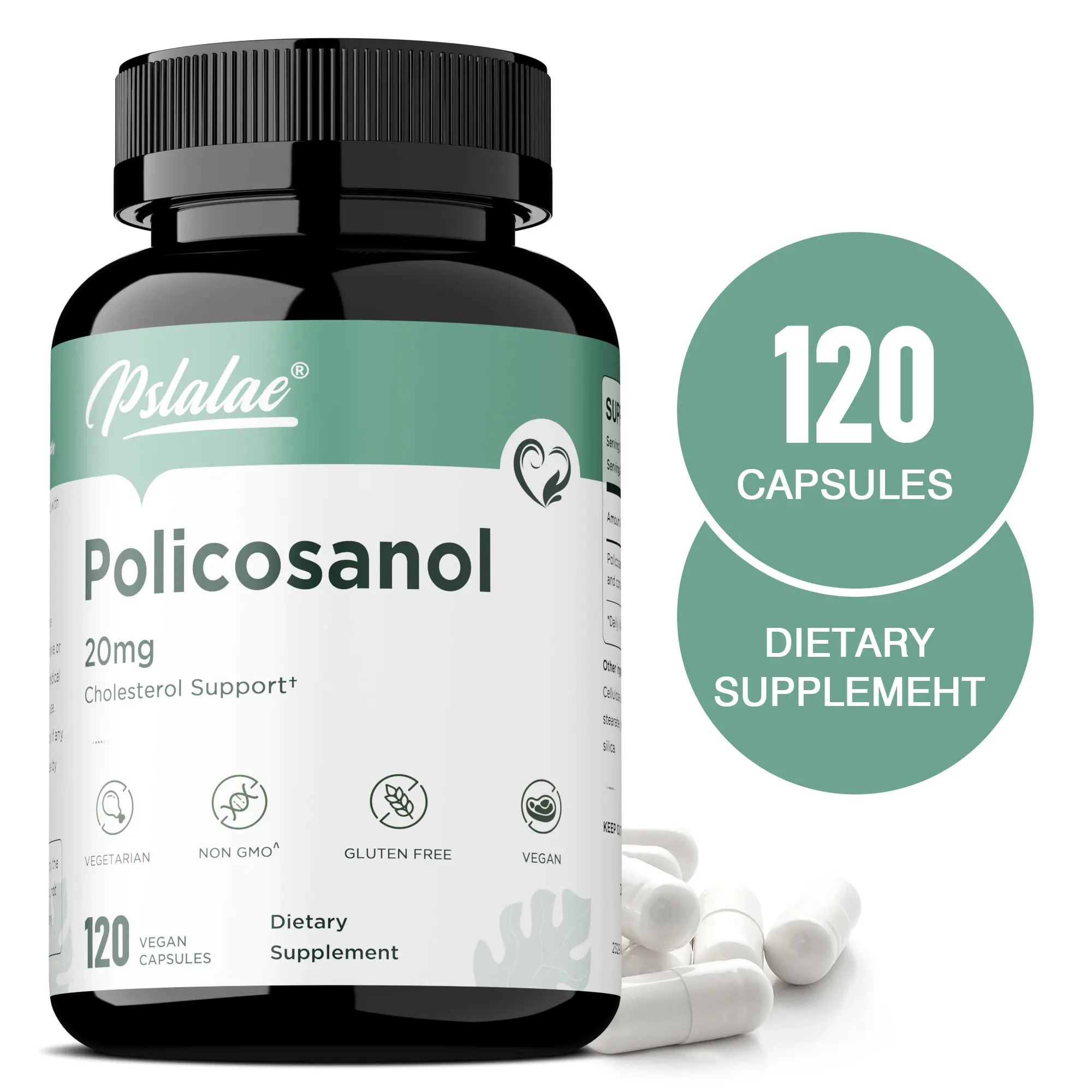 

Policosanol Supplement - Improves Blood Circulation, Boosts Energy and Immunity, Supports Heart and Cardiovascular Health