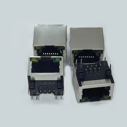 20PCS/Lot 56 RJ45 8P8C Female Jack/Socket Connector Type Steel Shield Network 90-Degree With LED