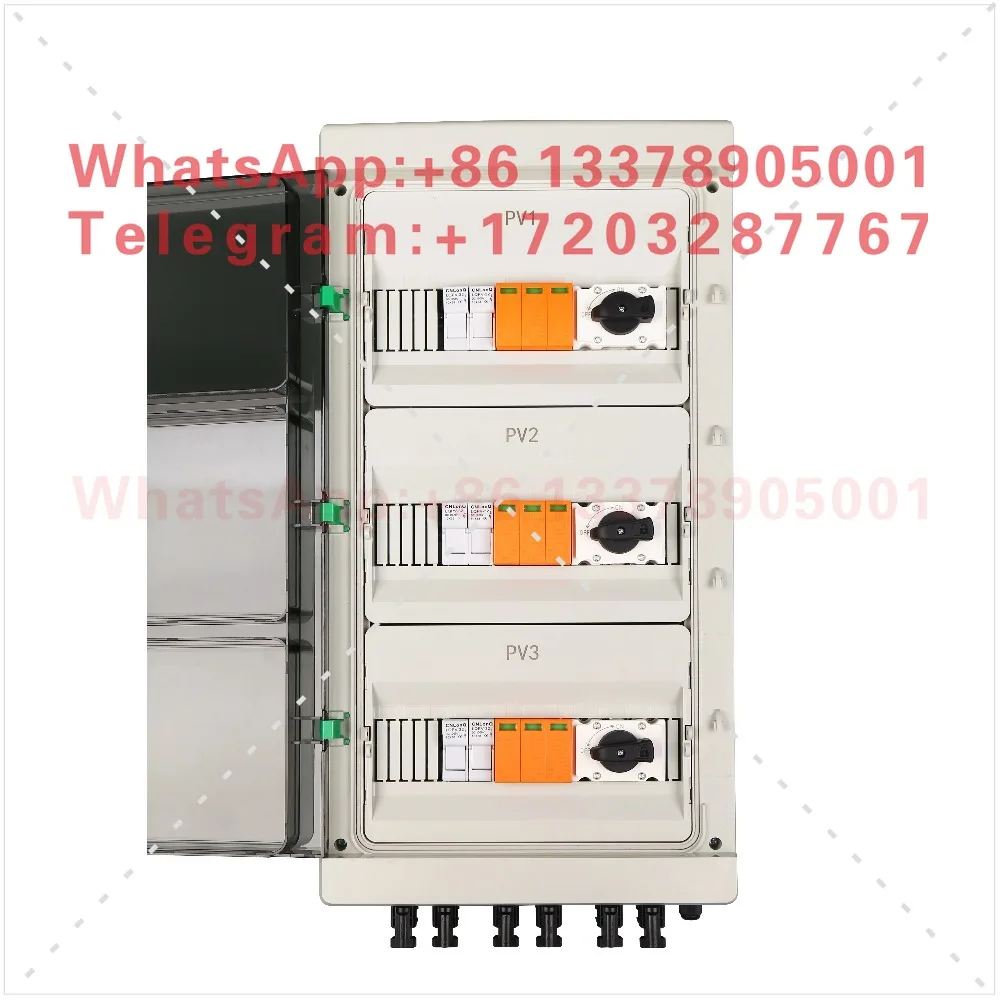 1000V Waterproof Plastic Solar PV AC + DC Combiner Box 3 Input 3 Output String Junction Box 3 Solar Cooker Solar Freezer Outputs