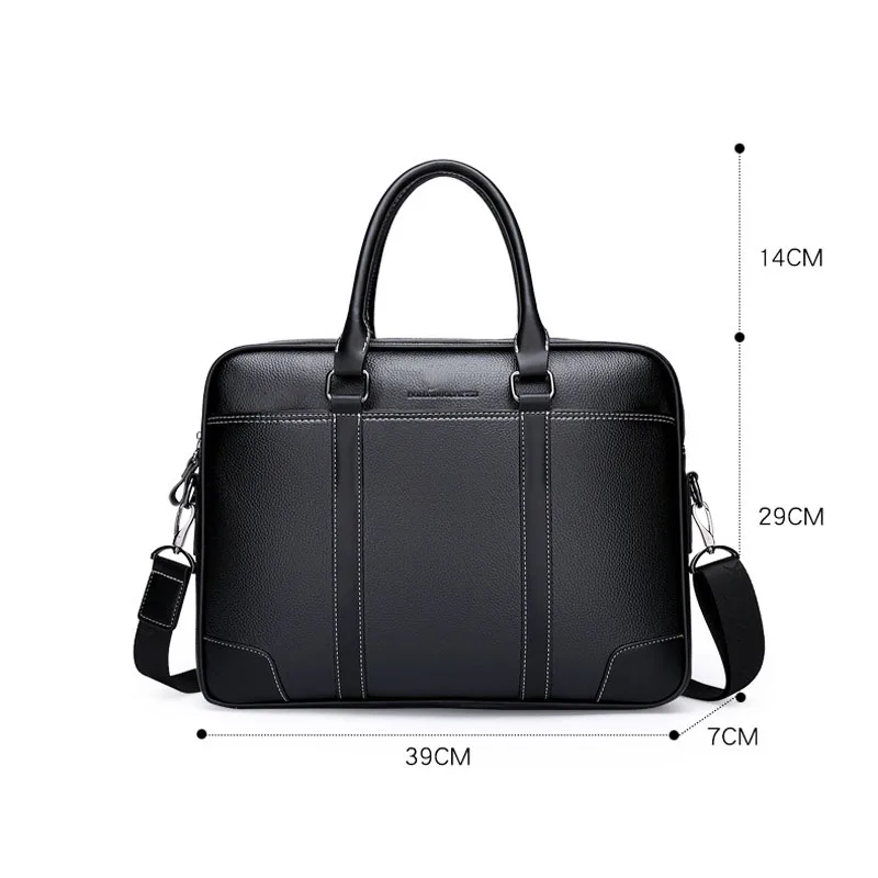 Bolsa de ombro de couro PU masculina, pasta comercial, grande capacidade, masculino, luxo, designer, laptop, bolsa