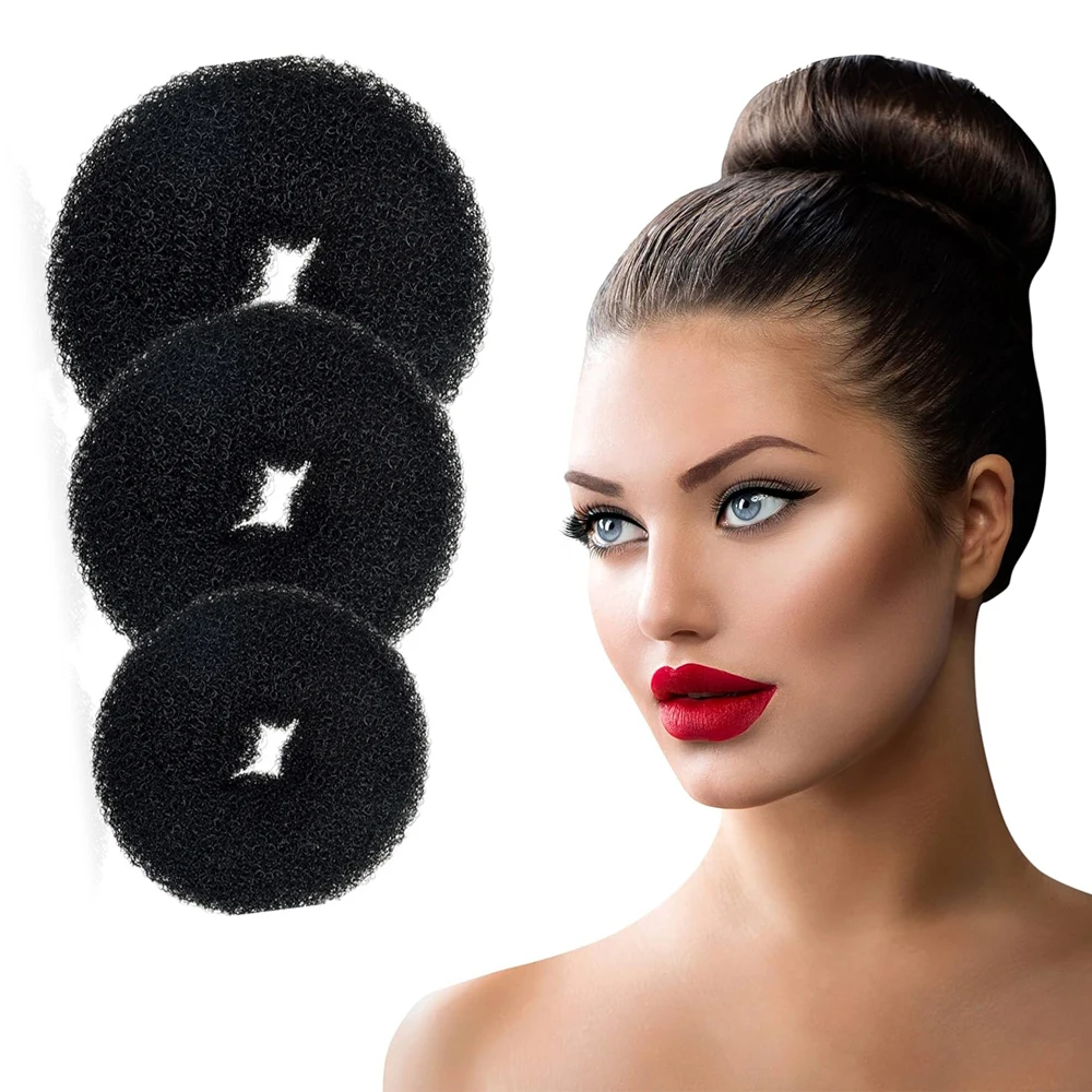 

3pcs Hair Bun Donut Magic Foam Products Hairstyle Lazy Hair Accessories For Girls Women Lady Easy Big Ring Hair Styling Tools