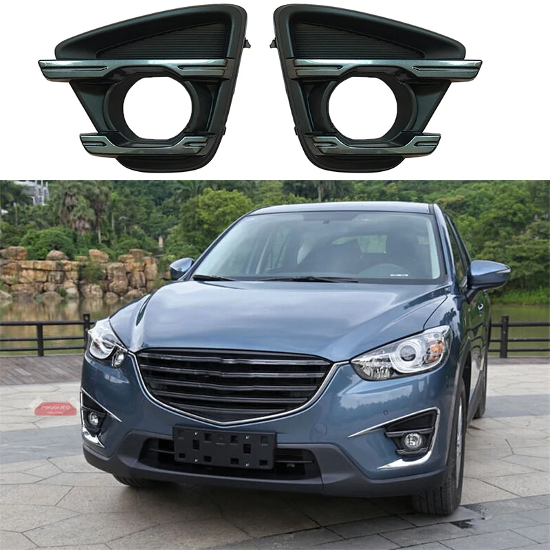 For Mazda CX-5 CX5 2015 2016 2017 Fog Light Lens Cover Front Bumper Fog Lamp Fame Decoration Car Stying