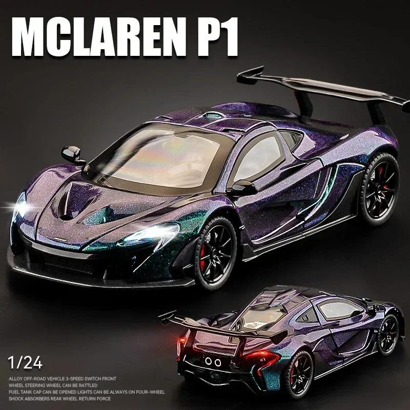 1:24 Scale Mclaren P1 Supercar Alloy Car Diecast Metal With Sound & Light Model Collect Hobby Model Ornaments Gift For Boys