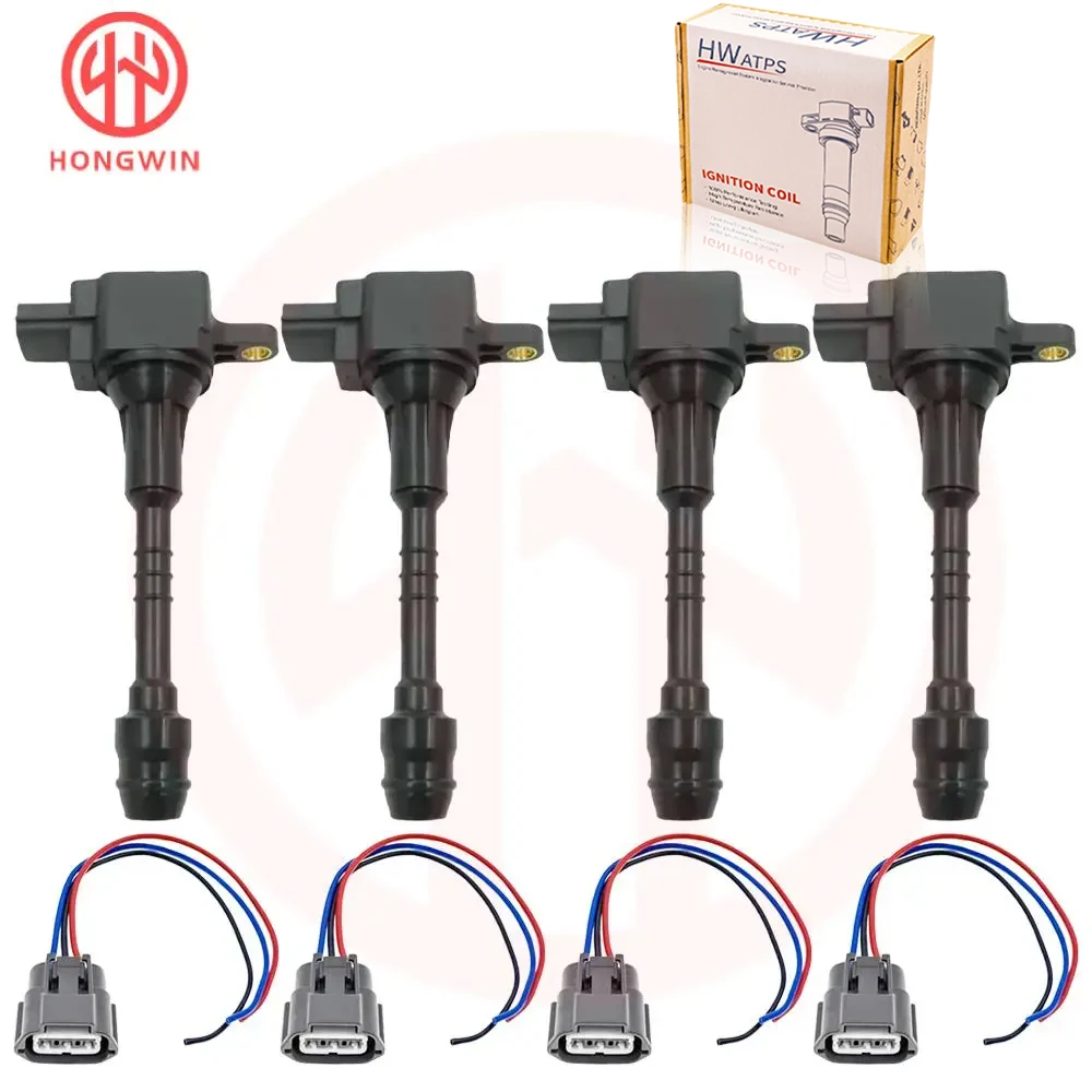

4pcs New Ignition Coil Fits Nissan Sentra 1.8L 2002 2003 2004 2005 2006 Almera 22448-6N015 22448-6N011,22448 6N015,IGC0010,UF351