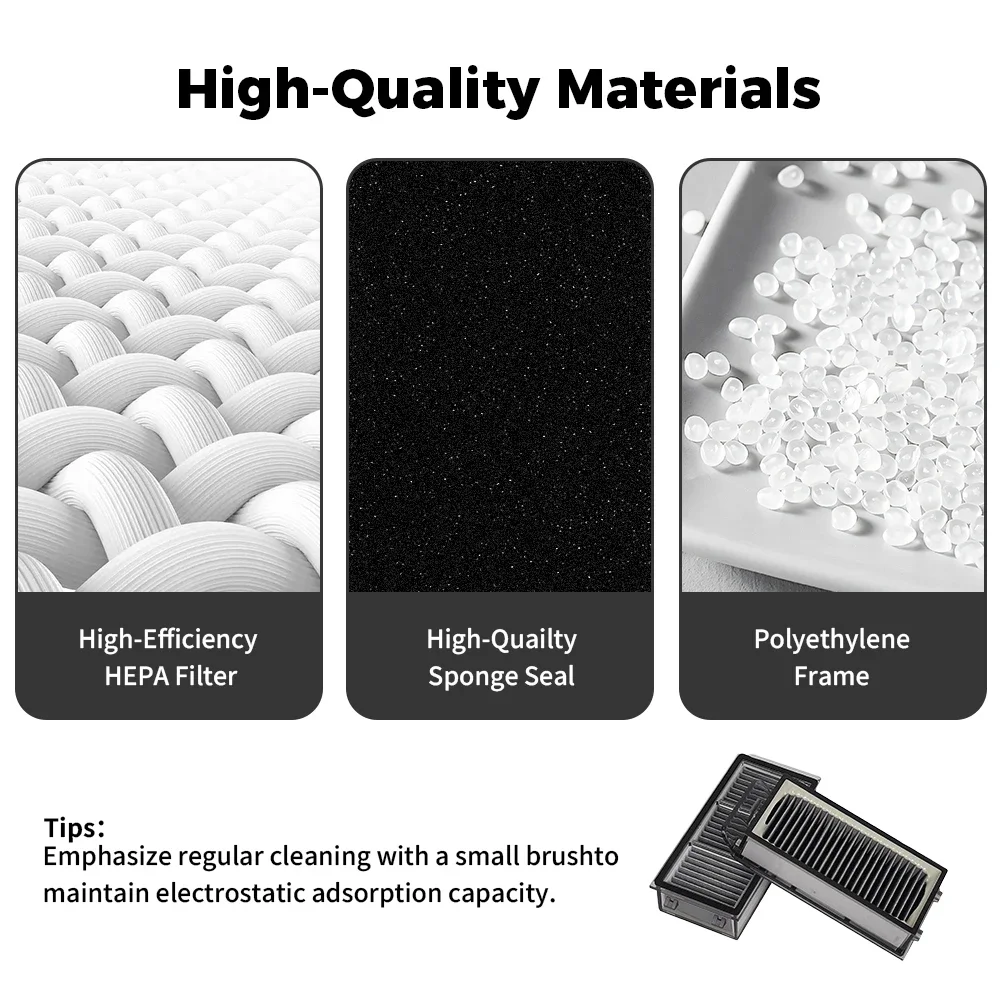 Wischtücher Staubbeutel für Dreame X50 Pro/X50 Ultra/X50 Master/L40S Pro Ultra/L50 Pro Ultra/MOVA V50 Ultra Haupt- und Seitenbürstenfilter – Detail 15