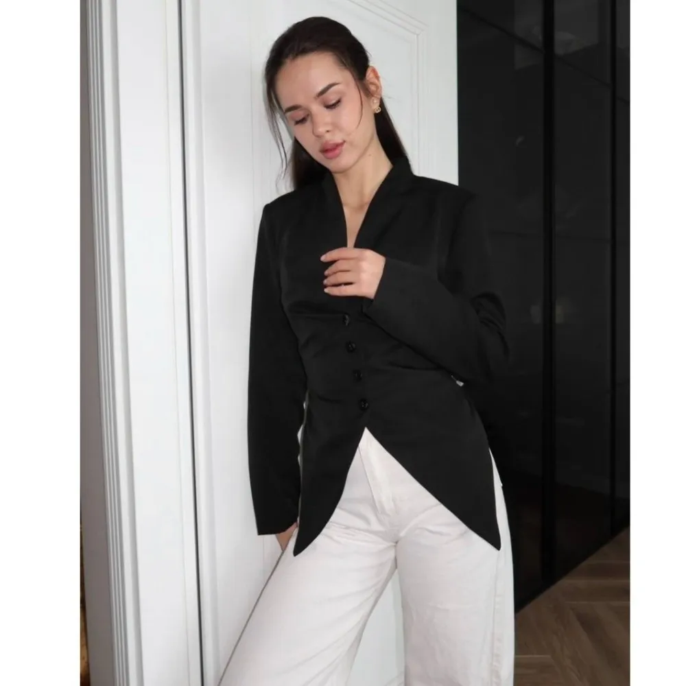 V Neck Women Blazer Suit Soft Weave Wrinkle Resist V Neck Blazer Elegant Waist Curve Light Weight Office Outerwear