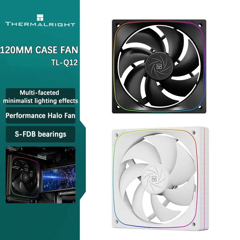 

Thermalright TL-Q12 120 мм PWM/ARGB Performance Halo Fan Многогранный минималистичный световой эффект S-FDB подшипники Корпусные вентиляторы
