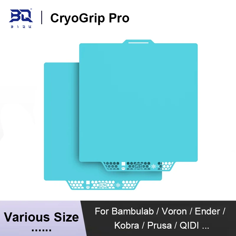 BIQU Panda Build Plate CryoGrip Pro 184MM 257MM Coating No Clog Spring Steel Double-sided for BambuLab Voron Kobra 3D Printer