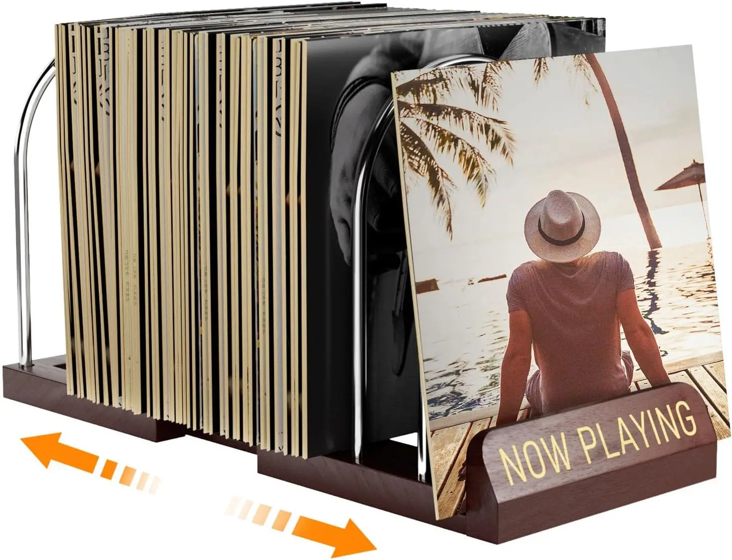 

Expandable Vinyl Record Storage, Holds 30-70 LPs, Adjustable Now Playing Display, Easy Assembly, Gift Box