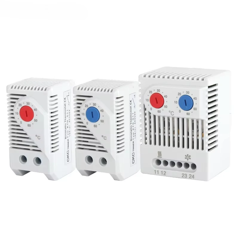 KTS011 NO NC Temperature Controller KTO011 Mechanical Switch Cabinet Thermostat And Humidity Control 0-60℃ AC250V 10A