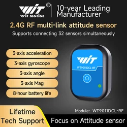 WT9011DCL-RF IMU Wireless Accelerometer Sensor, 32Slave Cascade Gyro 2.4GRadio Frequency Tilt Sensor for Human Movement Tracking