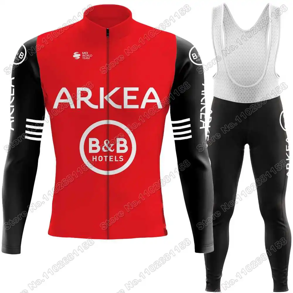 2025 ARKEA B&B HOTELS Cycling Jersey Set Autumn Winter Cycling Clothing Long Sleeve Men Road Bike Jacket Suit Bicycle Bib Tights