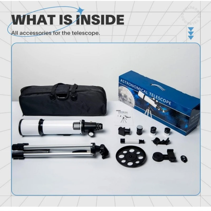 Entry‑Level Monocular Astronomical Telescope, Large Aperture HD High Power Scope for Stargazing and Moon Observation