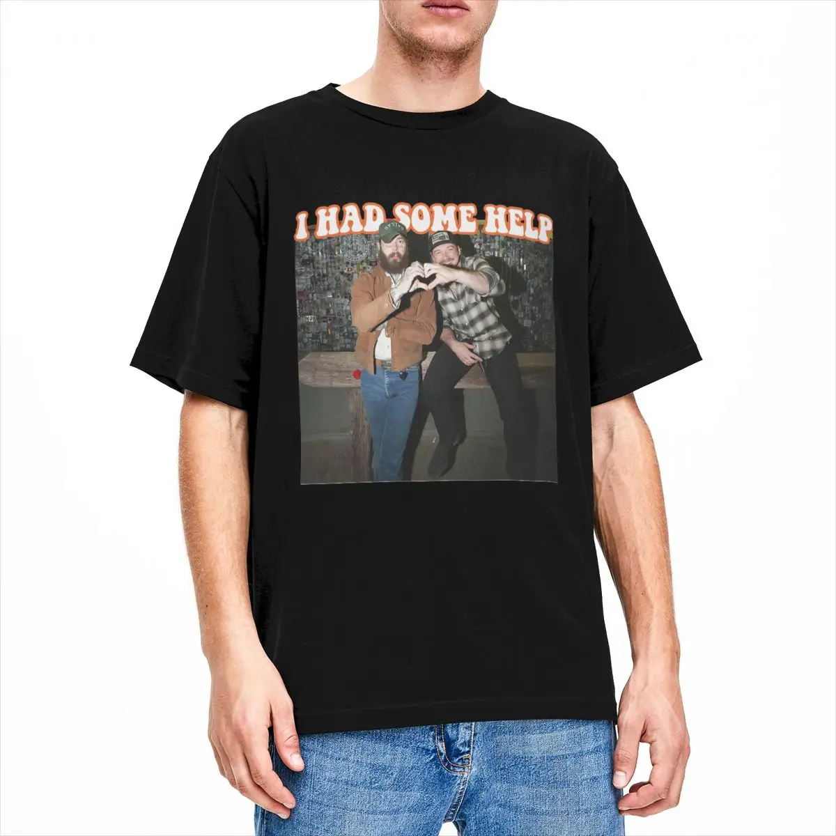 Novelty I Had Some Help Wallen And Malone T Shirt for Men Women 100% Cotton Morgan And Posty It Takes Two Tee Shirt Clothes