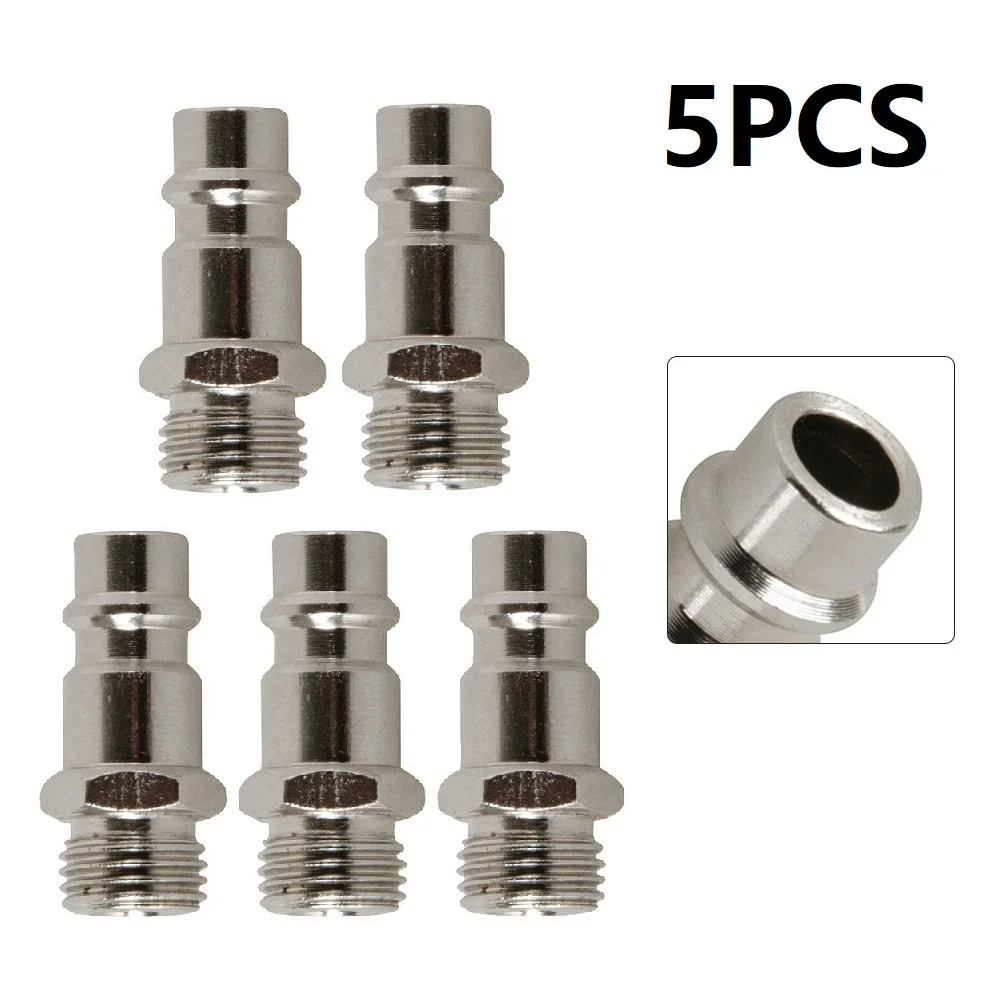 5PCS Quick Release Euro Compressed Air Line Coupler Connector Fitting 1/4in BSP Male Workshop Equipment Power Air Compressor