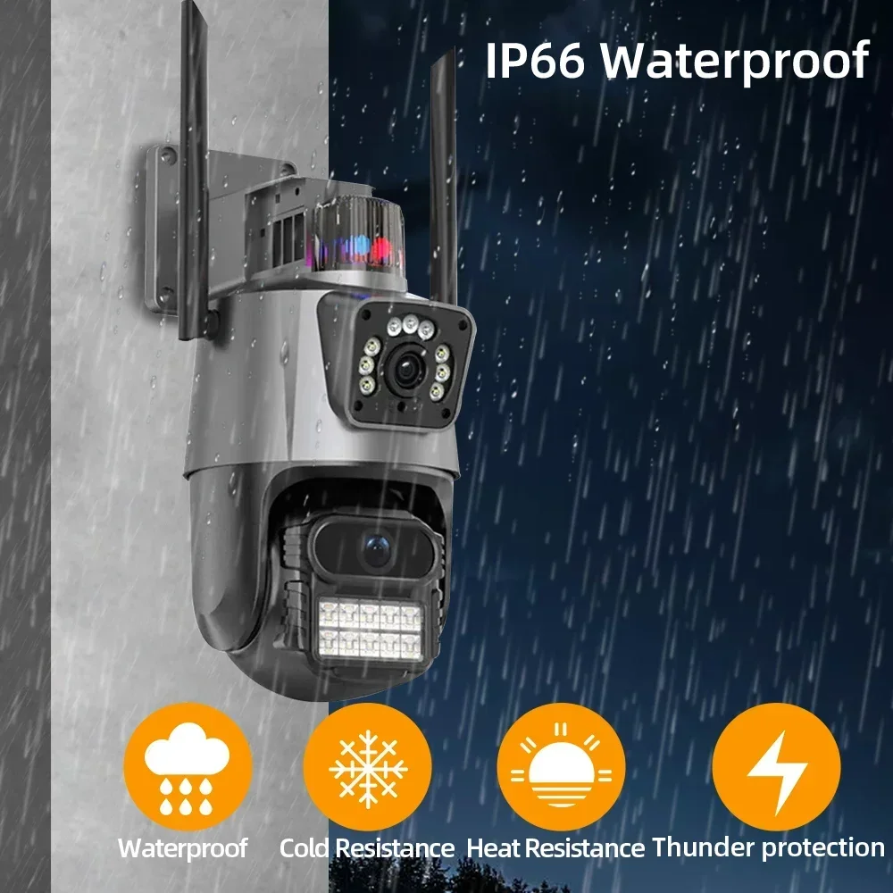 Imagem -05 - Waterproof Outdoor Surveillance Câmera System Kit Câmera de Segurança sem Fio Áudio Bidirecional Icsee App Wi-fi Nvr 4k hd 8ch Ptz