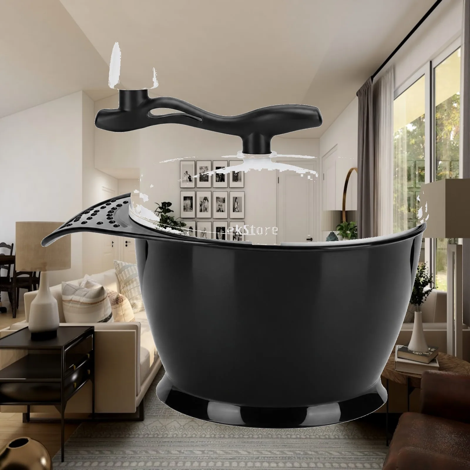 Compact Hand Crank Mixer Bowl for Hair Treatment Dye Blending Home Salon