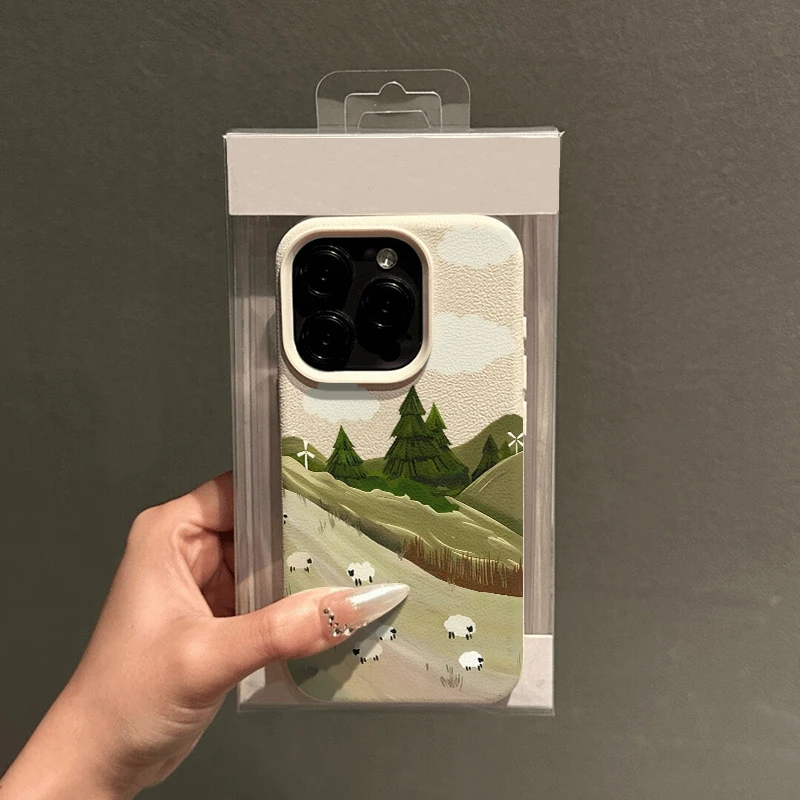 เคสโทรศัพท์ลายแกะสนามหญ้าและลิ้นจี่ สำหรับ Samsung Galaxy A17 A16 A26 A25 A24 A36 A56 A55 A54 S25 Ultra S24 Plus S23 FE S22