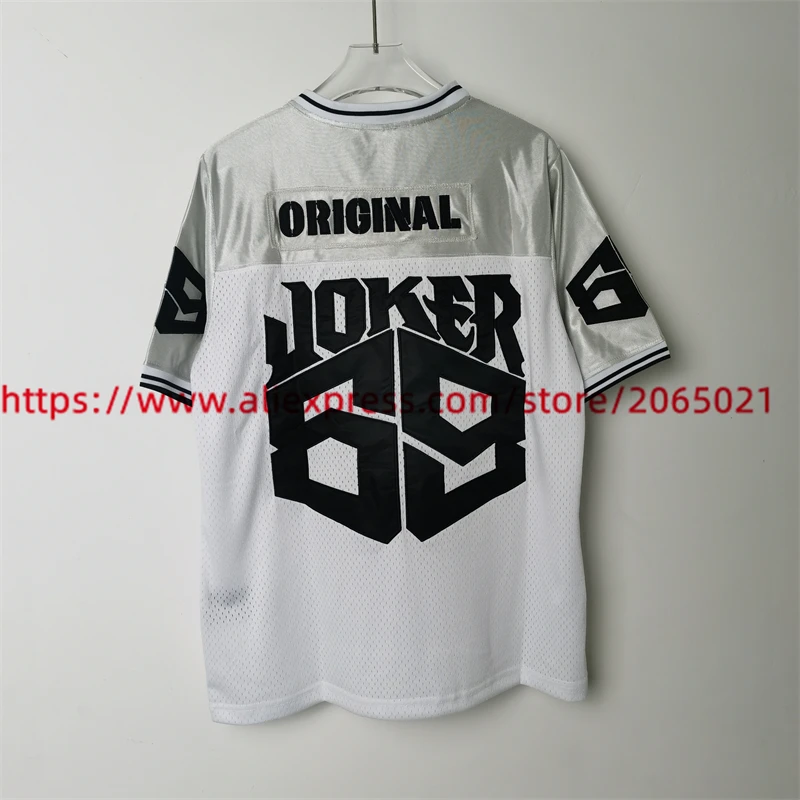 2024ss Embroidery Patchwork V-neck Number 69 Joker Rugby Jersey T Shirt Men Women Oversized T-shirt Top Tees