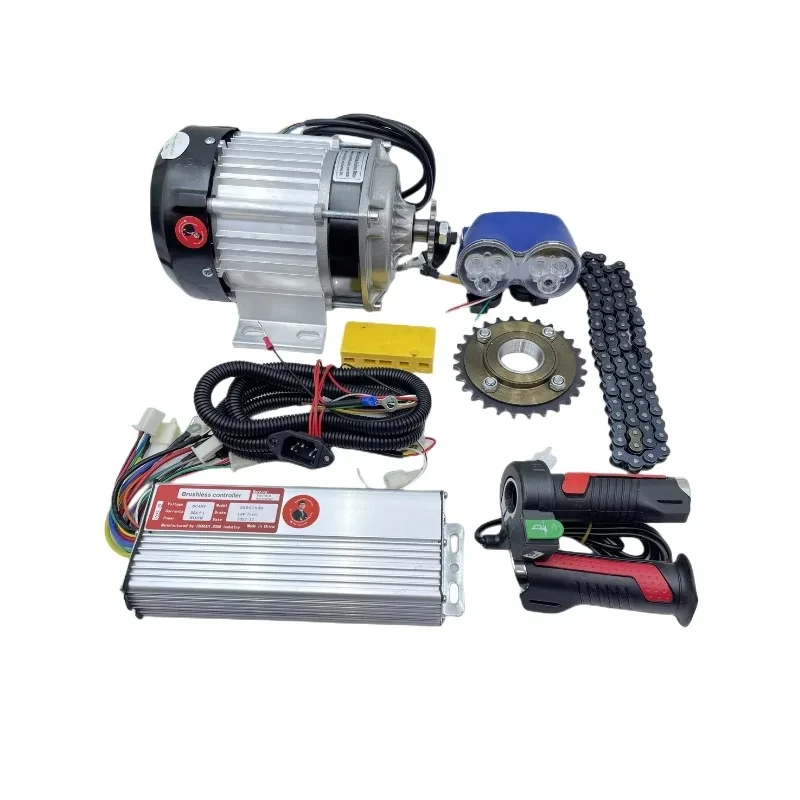 Imagem -02 - Triciclo para Carro Elétrico Impulsionador Brushless Motor Conversão Kit Controlador Placa Dente Faça Você Mesmo Human-powered 48v 800w