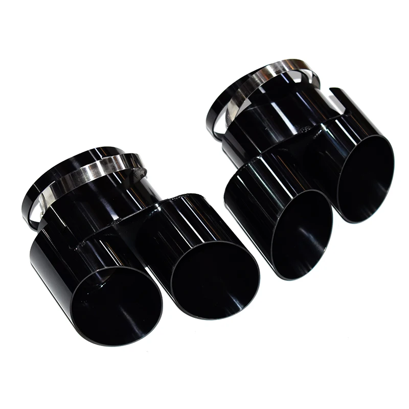 For BMW G05 X5 G06 X6 Upgrade High-end 304 Stainless Steel Black Double Out Muffler Tip Nozzle