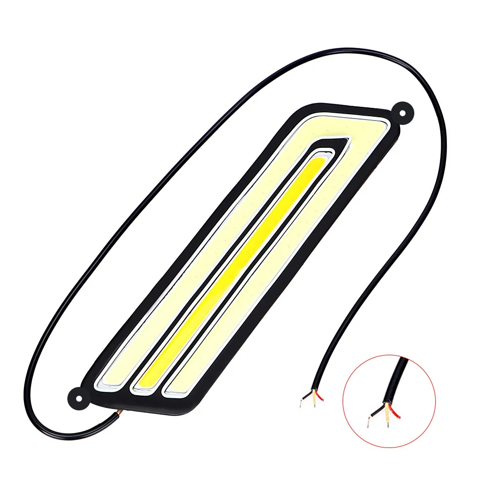 1 Pair Fog Lamp Daytime Running Light LED Car DRL Reversing Light Flexible Turn Signal Lamps COB Car-styling Waterproof